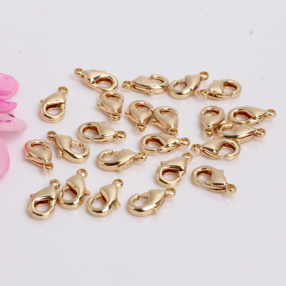 宏雲Hongyun-HC-【 10pcs/包】 14k/18k包金保色龍蝦扣 diy手工飾品配件 金色項鏈手鏈連接收尾扣-細節圖7