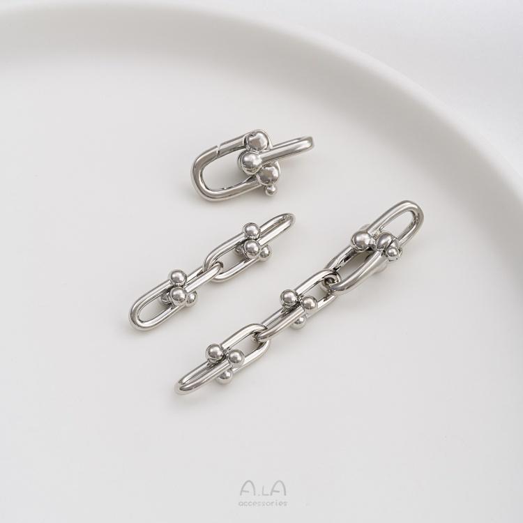 宏雲Hongyun-Ala-1126-  保色14K包金馬蹄扣U形鏈條珍珠扣diy手鍊項鍊飾品連接收尾扣配件-細節圖3