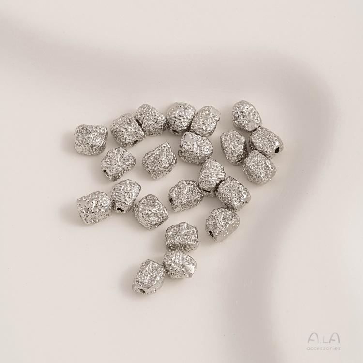 宏雲Hongyun-Ala-0801－－－銅鍍14K淺金色18K真金色麻點異形珠隕石隔珠手工diy飾品散珠材料-細節圖8