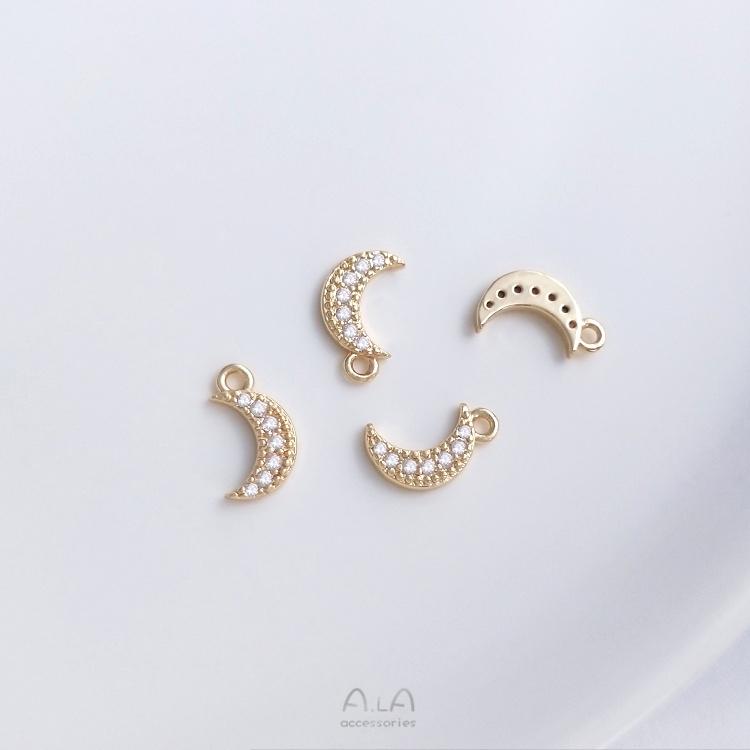 宏雲Hongyun-Ala-0801－－－14K包金保色微鑲鋯石星星月亮芒星系列小吊飾diy手鏈耳環飾品吊墜-細節圖6