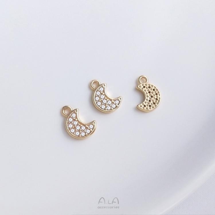 宏雲Hongyun-Ala-0801－－－14K包金保色微鑲鋯石星星月亮芒星系列小吊飾diy手鏈耳環飾品吊墜-細節圖8