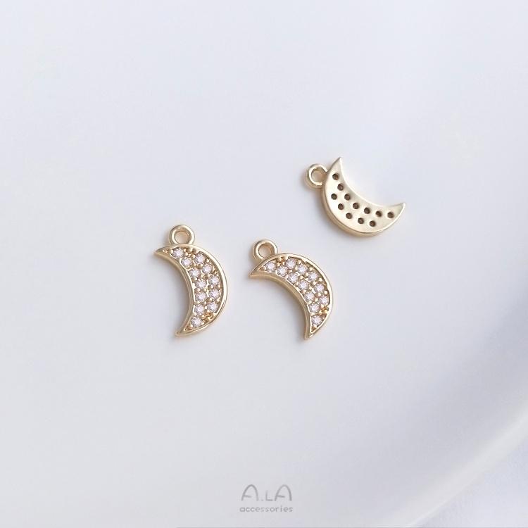 宏雲Hongyun-Ala-0801－－－14K包金保色微鑲鋯石星星月亮芒星系列小吊飾diy手鏈耳環飾品吊墜-細節圖9