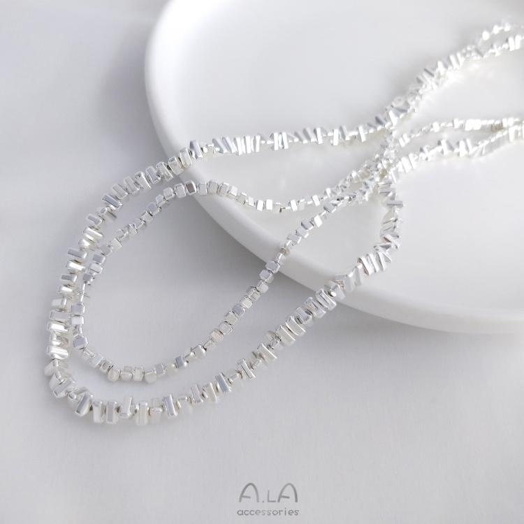 宏雲Hongyun-Ala-0801－－－鍍亮金銀色三角形小碎金石頭碎銀子散珠隔珠diy手工串珠飾品材料-細節圖9