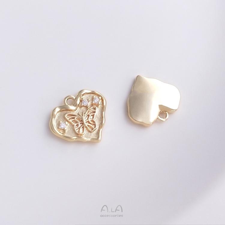 宏雲Hongyun-Ala-0801－－－保色14K包金鑲嵌鋯石螢火蟲蜜蜂蝴蝶吊牌diy手鏈項鏈掛件飾品吊墜-細節圖2