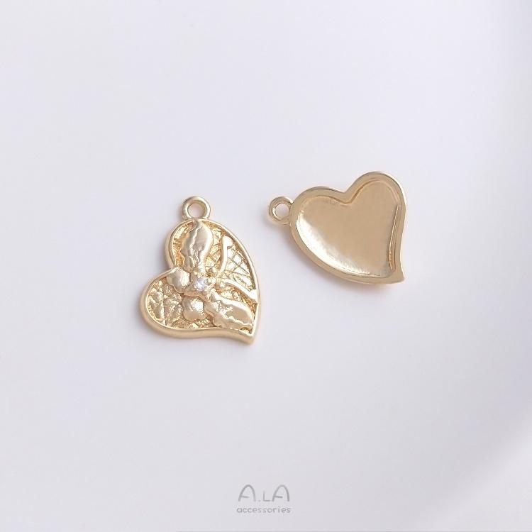 宏雲Hongyun-Ala-0801－－－保色14K包金鑲嵌鋯石螢火蟲蜜蜂蝴蝶吊牌diy手鏈項鏈掛件飾品吊墜-細節圖7