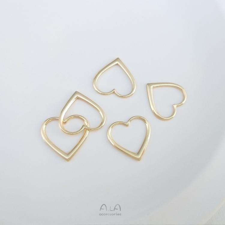 宏雲Hongyun-Ala-0801－－－保色14K包金diy幾何框手作配件桃心圓形橢圓形菱形耳飾品耳環吊環-細節圖4