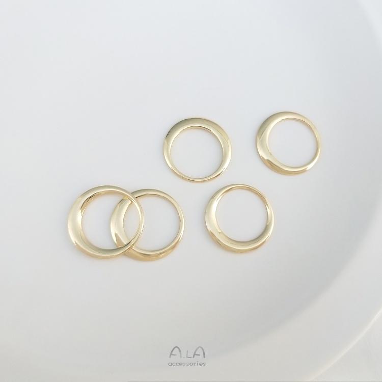 宏雲Hongyun-Ala-0801－－－保色14K包金diy幾何框手作配件桃心圓形橢圓形菱形耳飾品耳環吊環-細節圖7