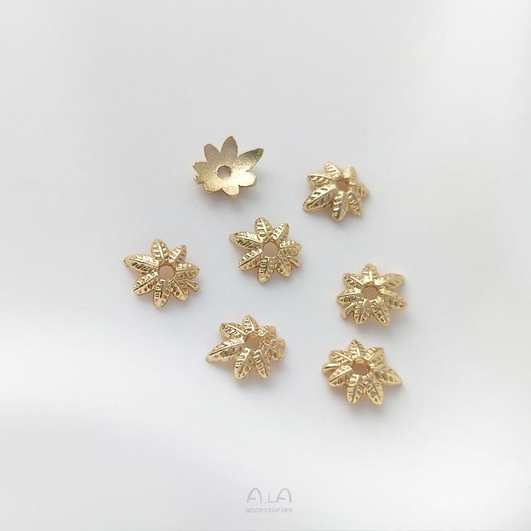 宏雲Hongyun-Ala-0801－－－保色14K包金樹葉花托楓葉珠托隔片手工diy串珍珠手鏈項鏈飾品配件-細節圖7