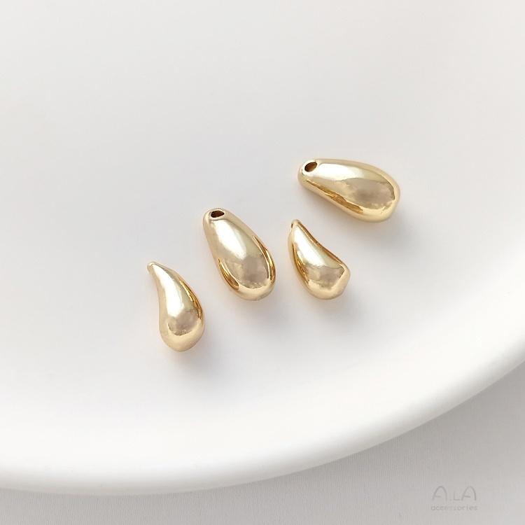 宏雲Hongyun-Ala-0801－－－保色14K包金光面水滴型吊珠月牙吊墜手工diy珍珠項鏈耳環吊飾配件-細節圖5