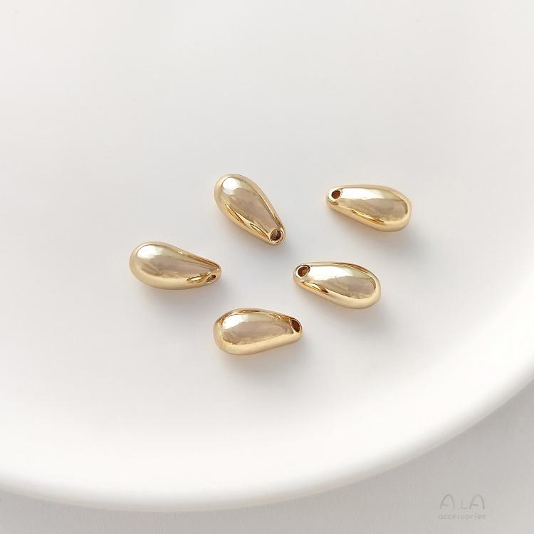 宏雲Hongyun-Ala-0801－－－保色14K包金光面水滴型吊珠月牙吊墜手工diy珍珠項鏈耳環吊飾配件-細節圖7