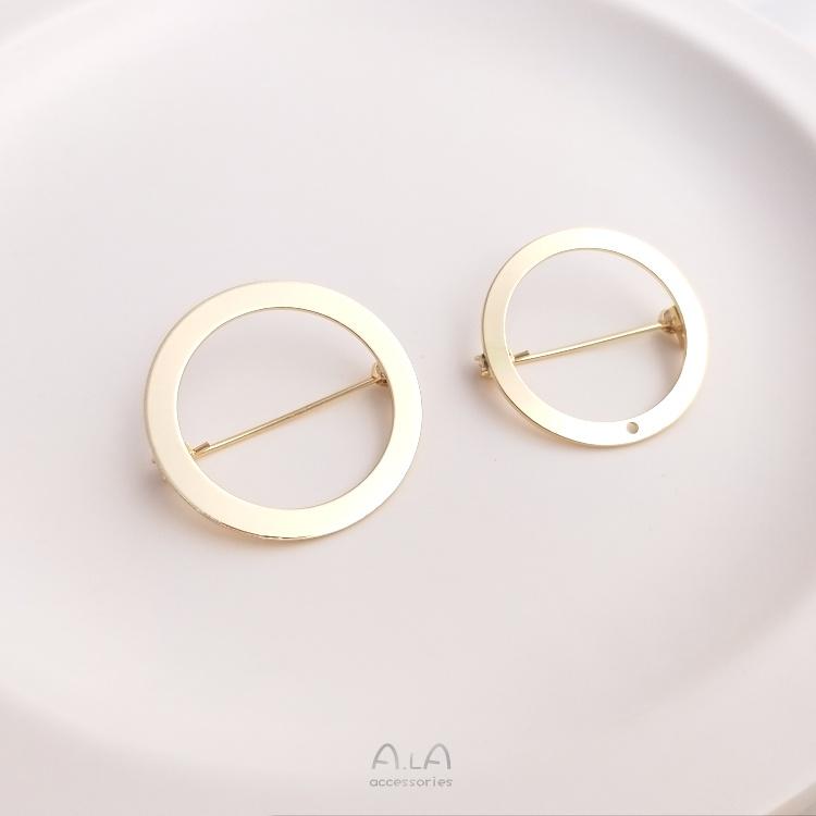 宏雲Hongyun-Ala-0801－－－14K包金保色鏤空圓環形安全胸針手工diy花環別針胸花飾品基礎配件-細節圖8