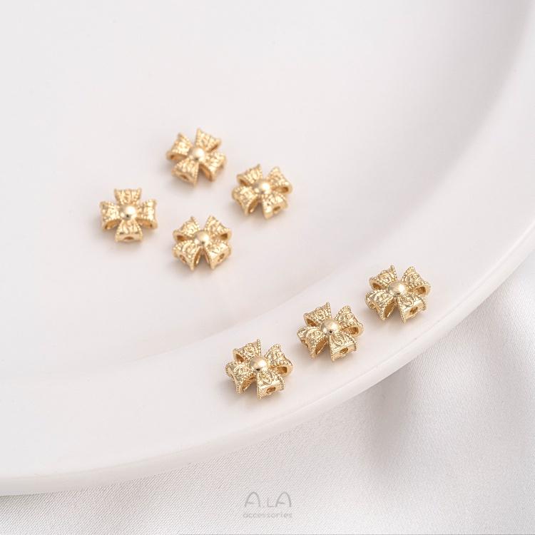 宏雲Hongyun-Ala-1105- 保色14K包金十字架隔珠手工串珠diy手鍊項鍊珍珠飾品配珠手作配件-細節圖4