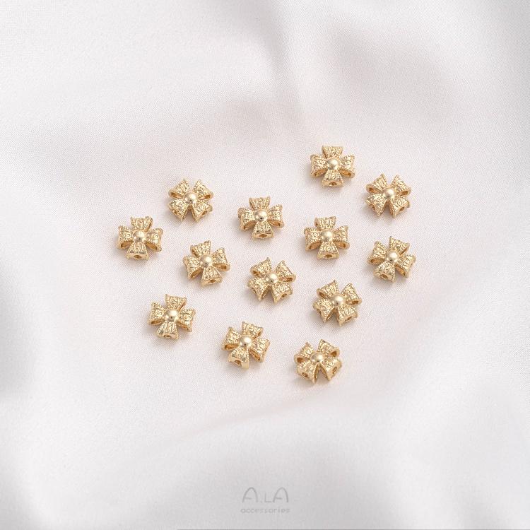 宏雲Hongyun-Ala-1105- 保色14K包金十字架隔珠手工串珠diy手鍊項鍊珍珠飾品配珠手作配件-細節圖6