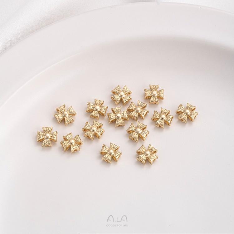 宏雲Hongyun-Ala-1105- 保色14K包金十字架隔珠手工串珠diy手鍊項鍊珍珠飾品配珠手作配件-細節圖8