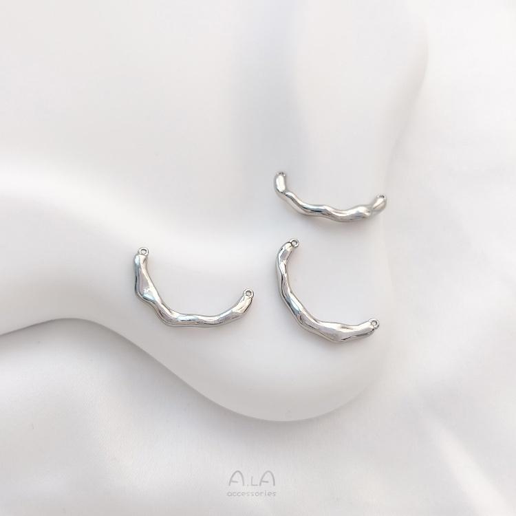 宏雲Hongyun-Ala-0801－－－保色14K包金半圈樹枝戒指配件樹枝形雙吊diy串珍珠項鏈手鏈連接棒-細節圖8