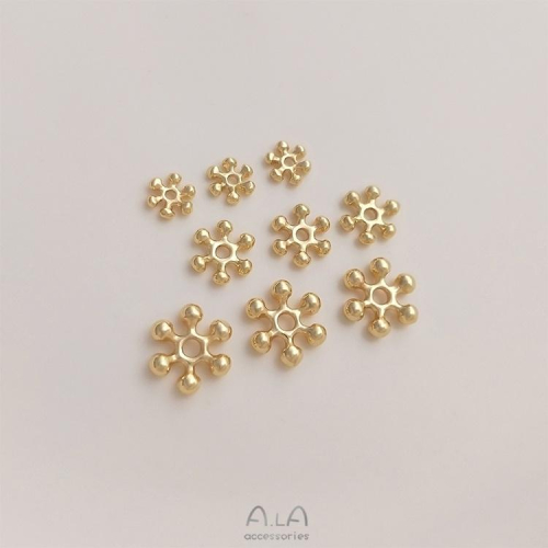 宏雲Hongyun-Ala-0801－－－14K包金保色雪花片精致隔珠隔片手工diy串珠手鏈項鏈飾品配件
