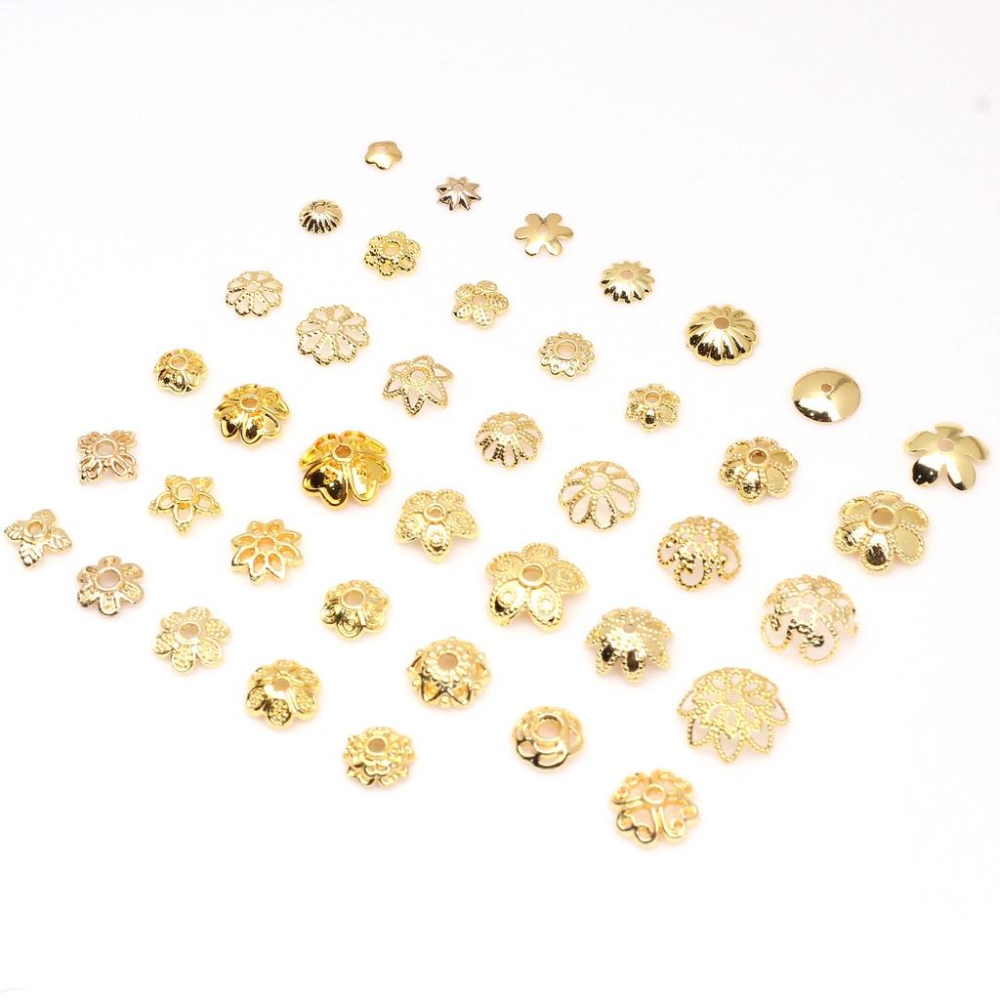 HC2- 1126-（100pcs）14k/18K包金色保色花托 鏤空花瓣 diy手鍊品配件隔珠串珠花帽材料-細節圖5