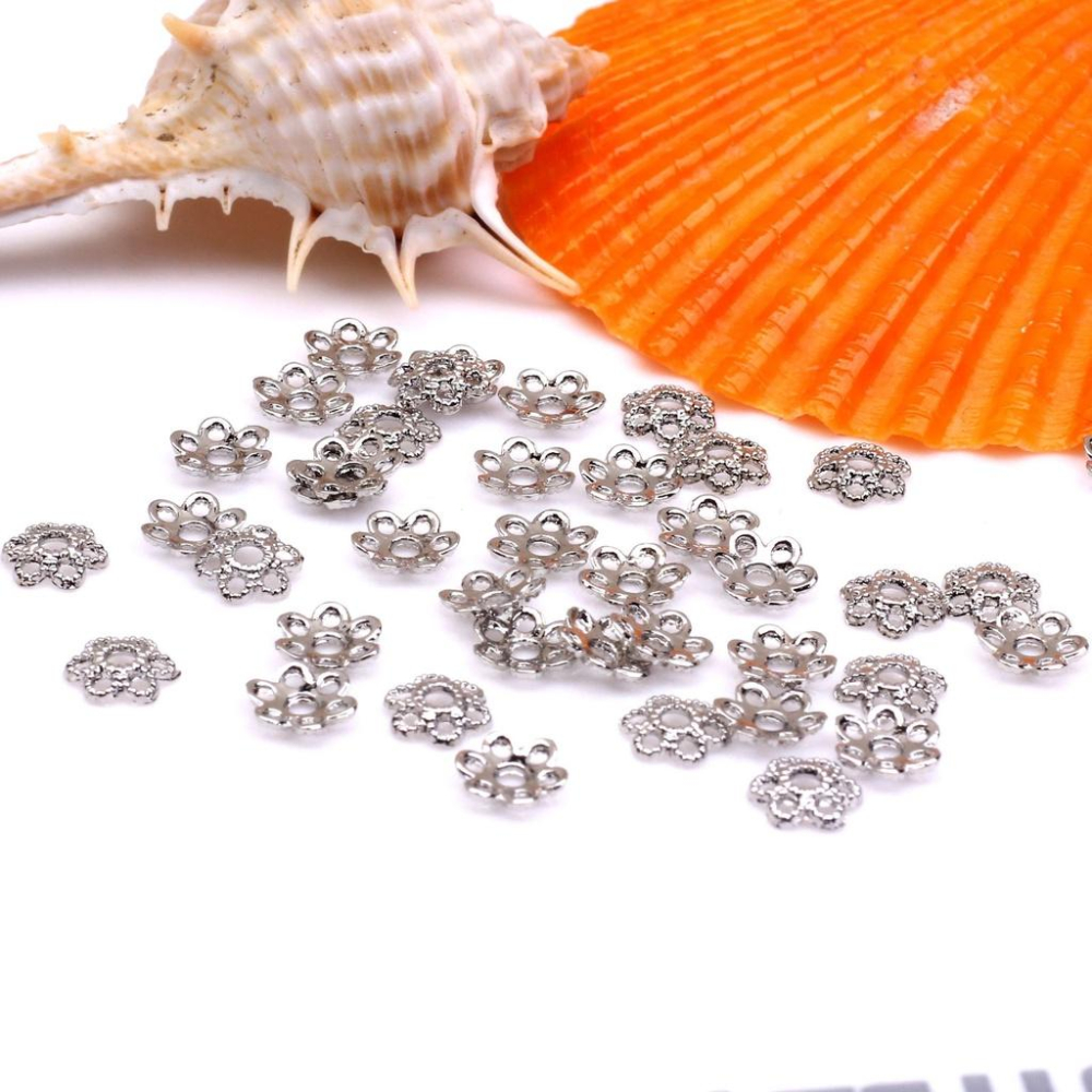 HC2- 1126-（100pcs）14k/18K包金色保色花托 鏤空花瓣 diy手鍊品配件隔珠串珠花帽材料-細節圖7