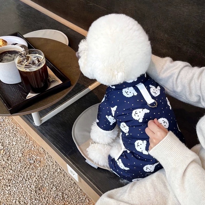 ♡【 H57 預購 】 多色滿版小狗保暖加絨澎澎外套-細節圖4