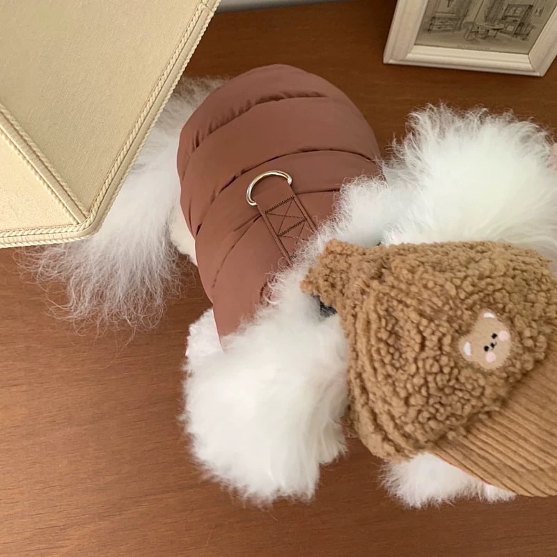 ♡【 J07 預購 】Basic鋪棉澎澎羽絨感保暖背心 寵物保暖背心-細節圖4