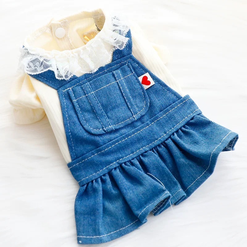 ♡【 J17 預購 】愛心小標籤假兩件牛仔裙-細節圖2