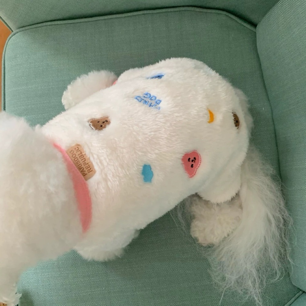 ♡【 H46 預購 】 彩色童趣小熊毛絨絨保暖兩腳衣-細節圖3