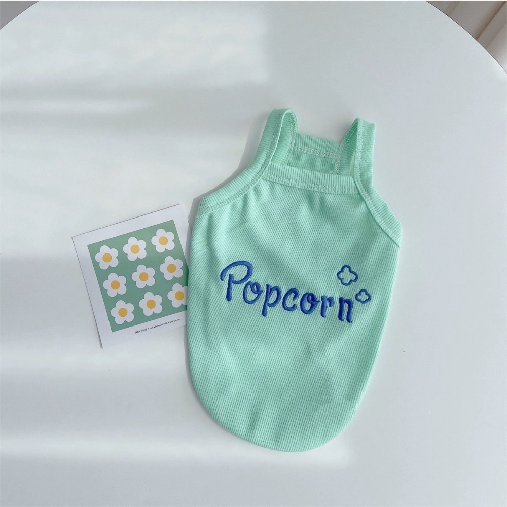 ♡【C01 現貨+預購】POPCORN 爆米花 刺繡字母彩色背心 貓狗背心 貓咪衣服 狗狗衣服 寵物衣服 寵物服飾-細節圖4