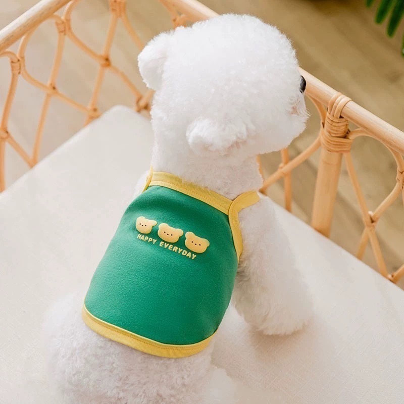 ♡【C04 現貨+預購】每天都快樂的三隻小熊背心 狗狗背心 貓咪背心 貓狗背心 寵物夏季 夏日背心 寵物衣服 寵物服飾-細節圖2