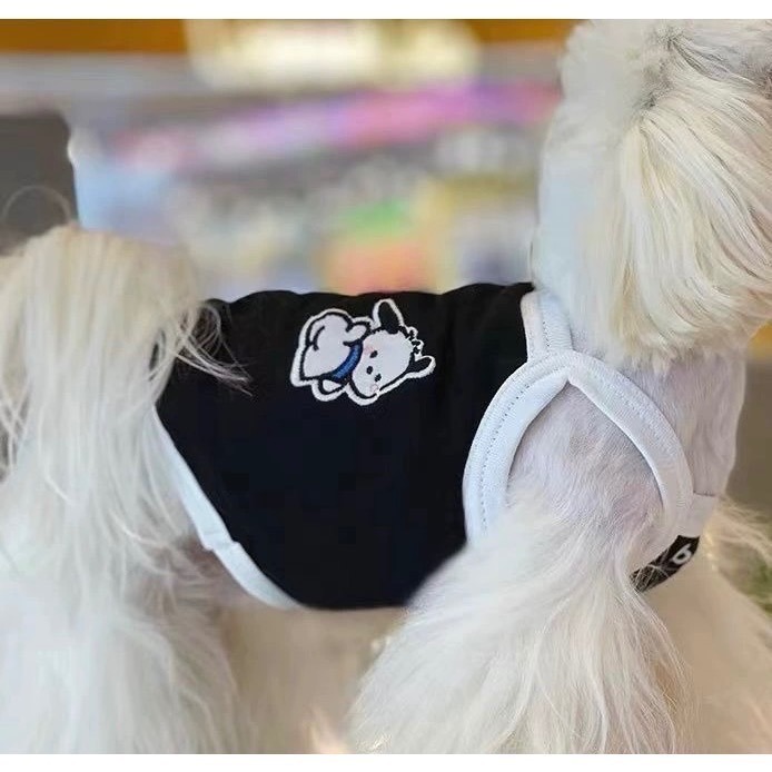 ♡【 C33 預購 】黑白簡約帕恰狗小背心 春夏新款 貓咪衣服 狗狗衣服 寵物衣服 寵物服飾-細節圖2