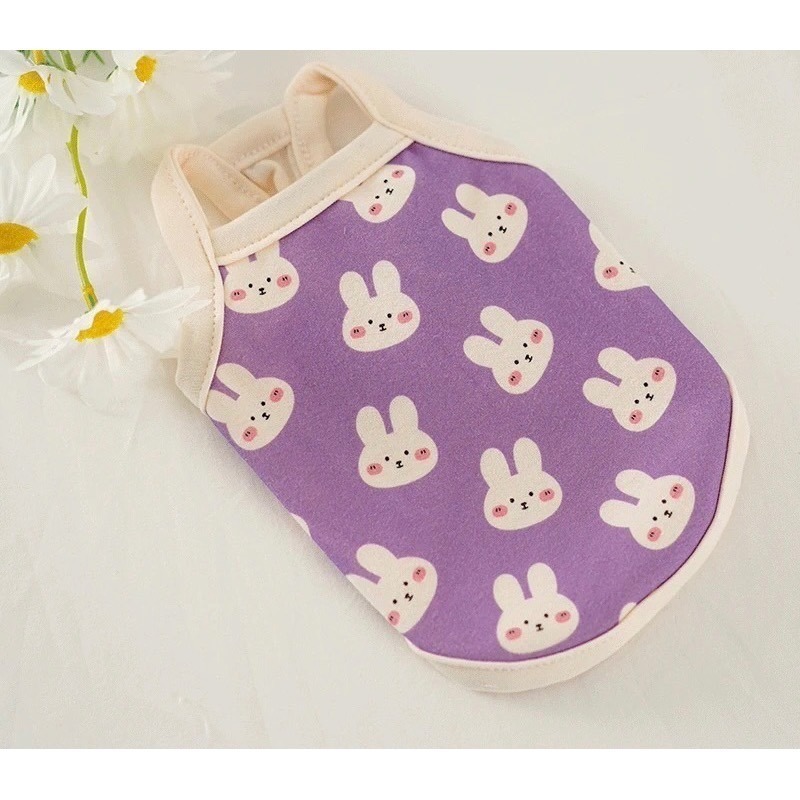 ♡【 D02 預購 】高訂款 香芋紫兔兔嬰兒棉背心 春夏新款 夏天背心 貓咪衣服 寵物衣服 寵物服飾-細節圖2