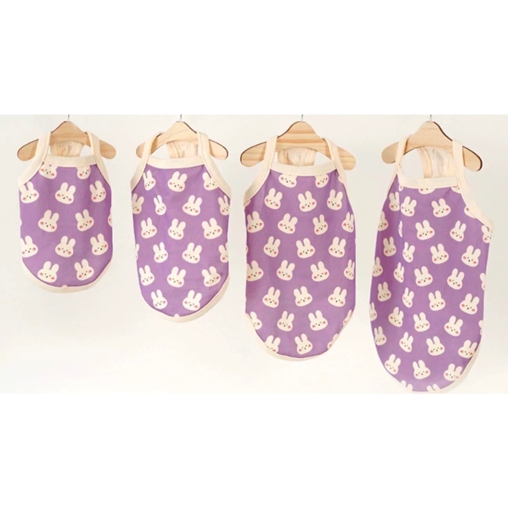 ♡【 D02 預購 】高訂款 香芋紫兔兔嬰兒棉背心 春夏新款 夏天背心 貓咪衣服 寵物衣服 寵物服飾-細節圖3