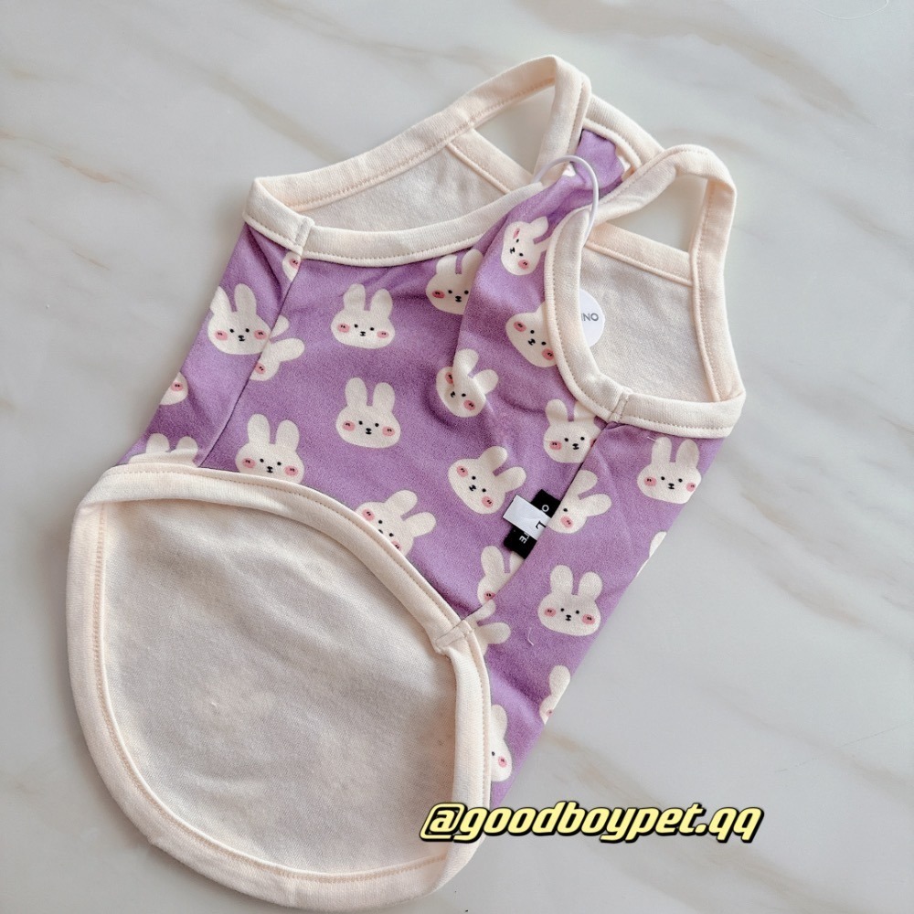 ♡【 D02 預購 】高訂款 香芋紫兔兔嬰兒棉背心 春夏新款 夏天背心 貓咪衣服 寵物衣服 寵物服飾-細節圖4