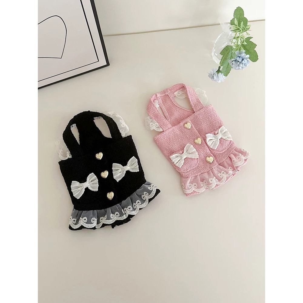 ♡【 K04 預購 】蝴蝶結蕾絲小香風背心裙-細節圖3