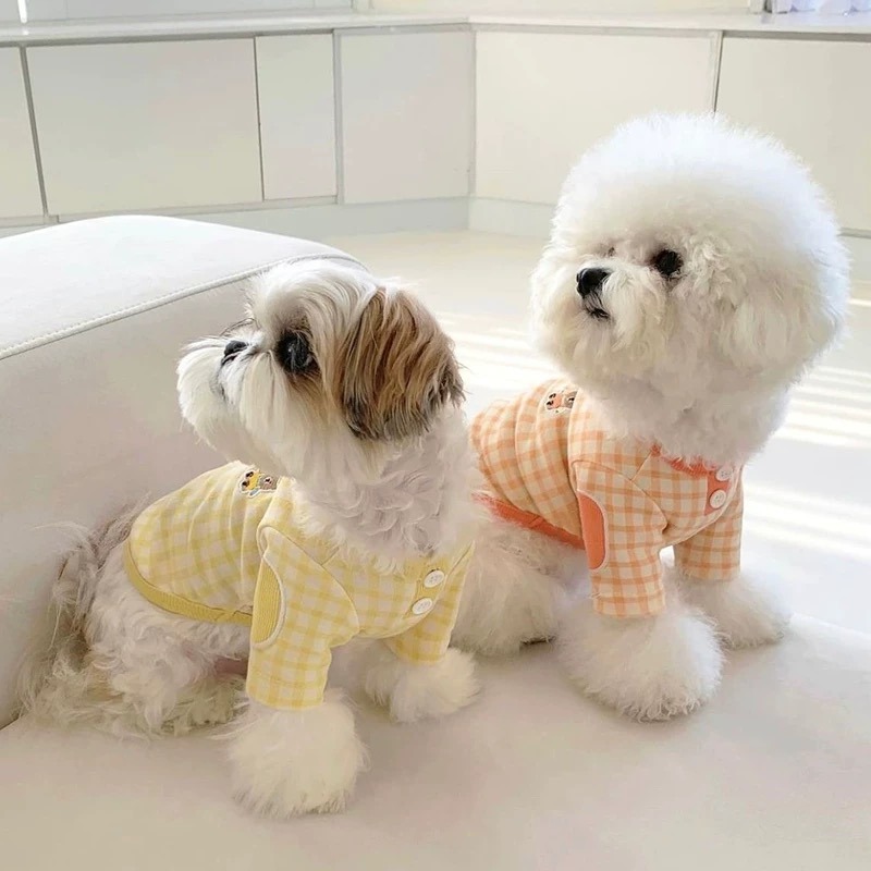 ♡【 L47 預購 】 彩色格子小熊刺繡兩腳衣-細節圖2