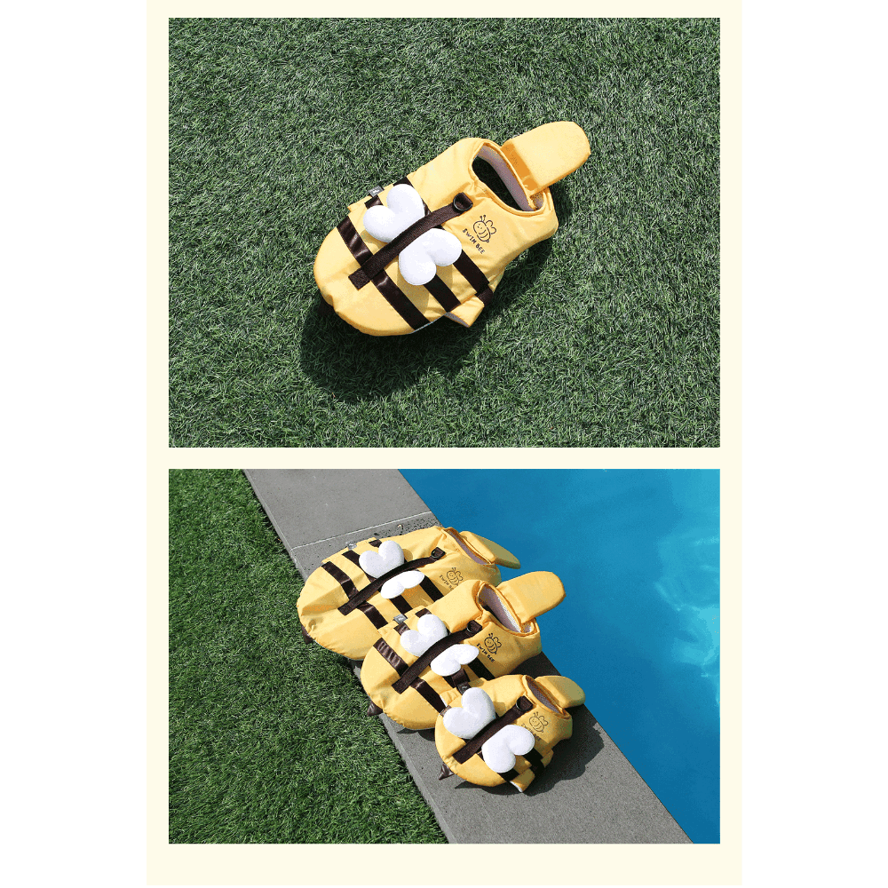 ♡【 E14 現貨+預購 】SWIM BEE 蜜蜂寵物救生衣 游泳救生衣 寵物游泳-細節圖3