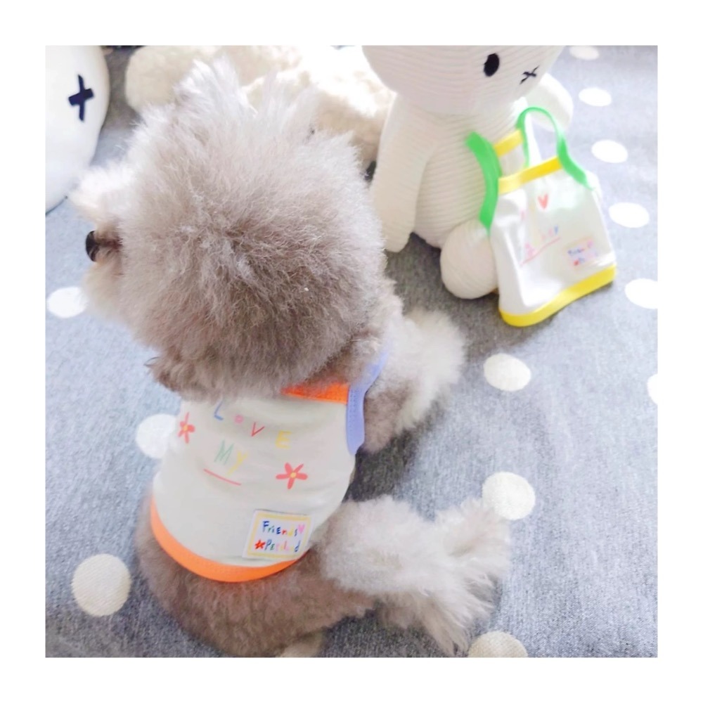 ♡【F26 預購】純棉繽紛字母印花標籤背心 夏季背心 寵物背心 貓咪防掉毛背心 貓咪背心 狗狗夏天-細節圖4