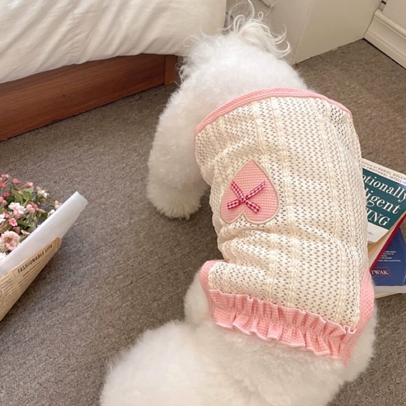 ♡【 L13 預購 】 愛心蝴蝶結口袋撞色背心-細節圖2