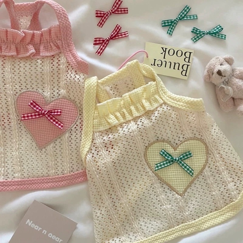 ♡【 L13 預購 】 愛心蝴蝶結口袋撞色背心-細節圖3