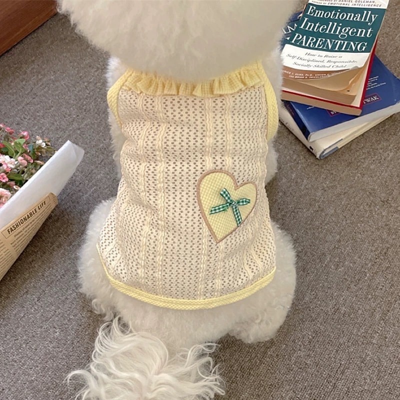 ♡【 L13 預購 】 愛心蝴蝶結口袋撞色背心-細節圖4