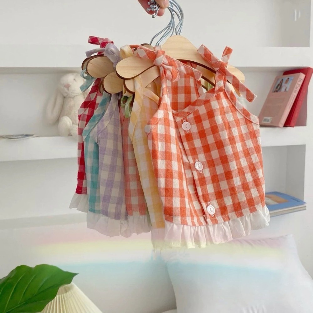 ♡【F32 預購】清新感綁帶排釦蕾絲夏季背心 寵物背心 貓咪防掉毛背心 貓咪背心 狗狗夏天-細節圖4