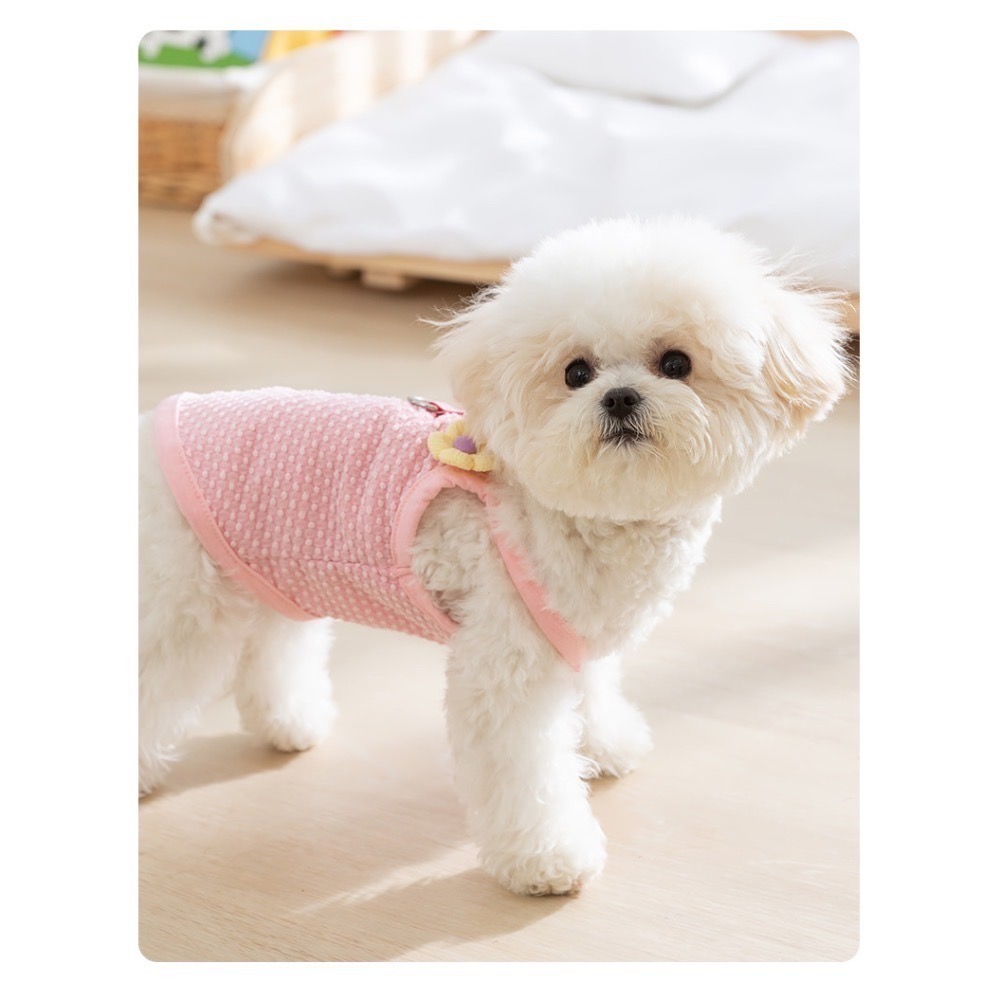 ♡【F35 預購】立體繽紛小花點點背心 夏季背心 寵物背心 貓咪防掉毛背心 防蟲背心 狗狗夏天-細節圖2