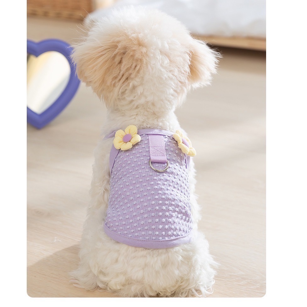 ♡【F35 預購】立體繽紛小花點點背心 夏季背心 寵物背心 貓咪防掉毛背心 防蟲背心 狗狗夏天-細節圖4