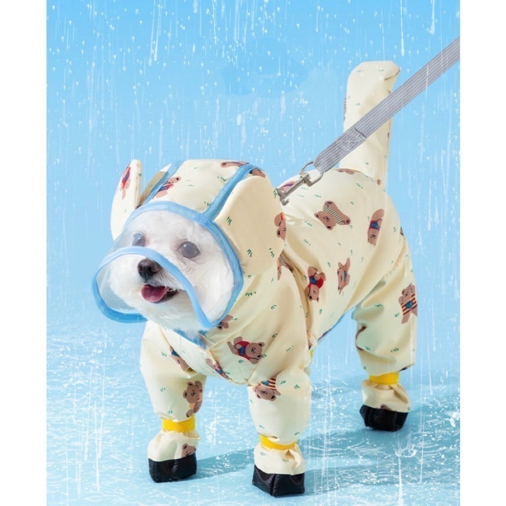 ♡【G02 預購】泰迪熊teddy bear四腳尾巴全包雨衣-細節圖2