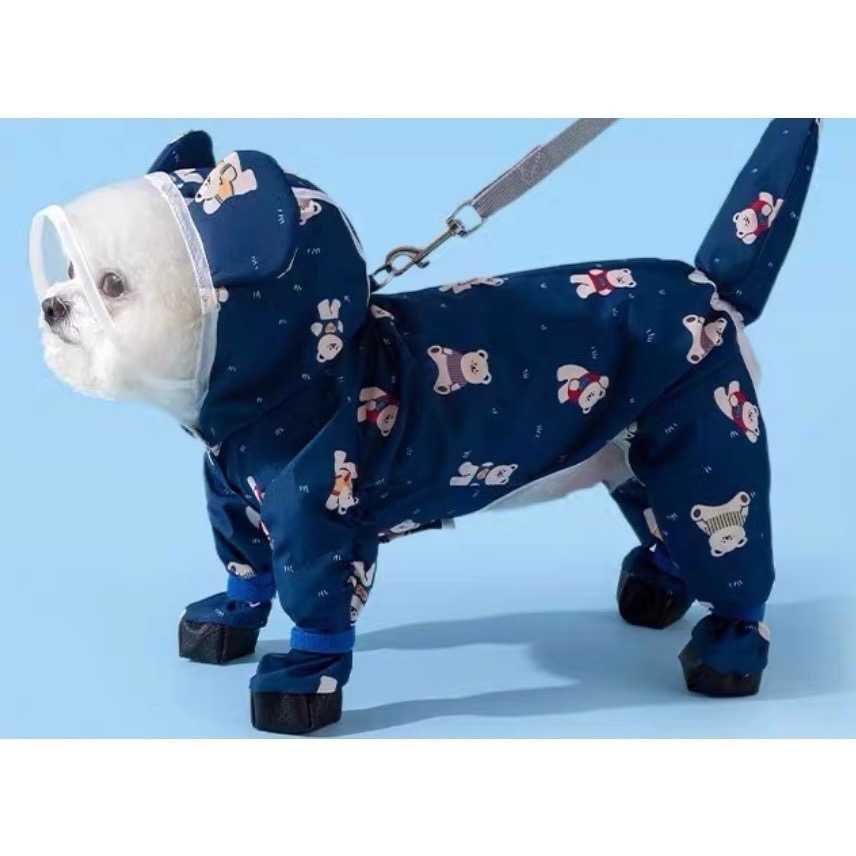 ♡【G02 預購】泰迪熊teddy bear四腳尾巴全包雨衣-細節圖3