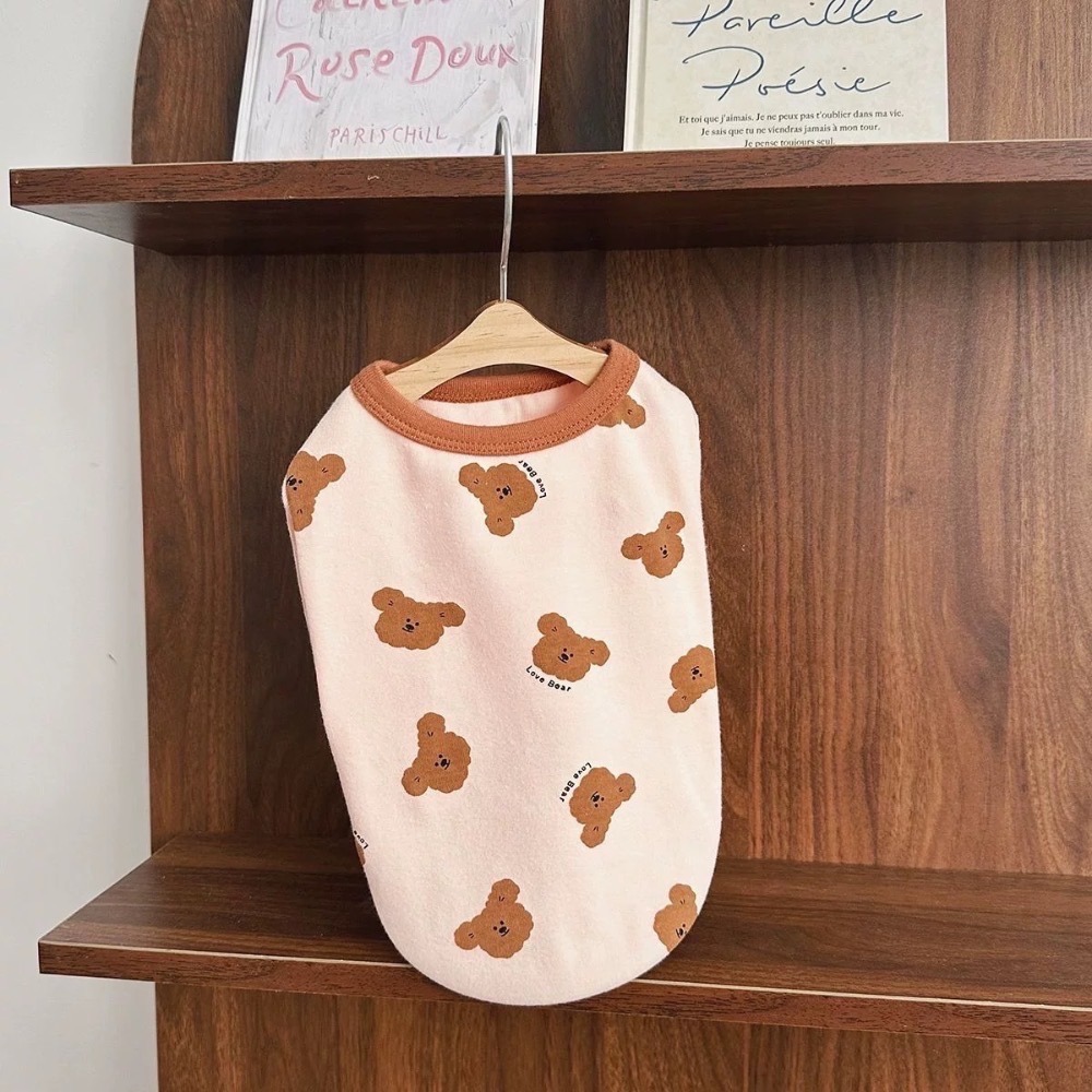 ♡【G32 預購 】滿版小熊love bear多色兩腳寵物衣服-細節圖2