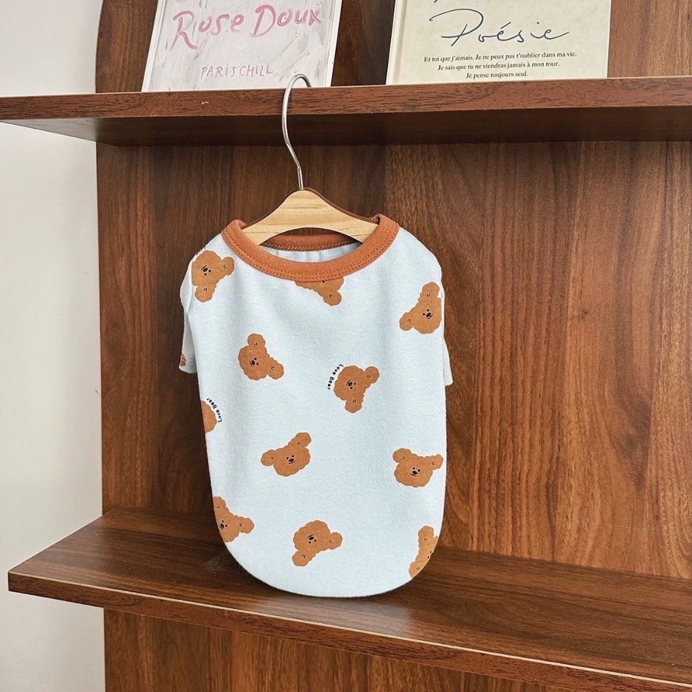 ♡【G32 預購 】滿版小熊love bear多色兩腳寵物衣服-細節圖3