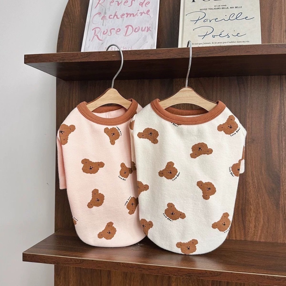 ♡【G32 預購 】滿版小熊love bear多色兩腳寵物衣服-細節圖5