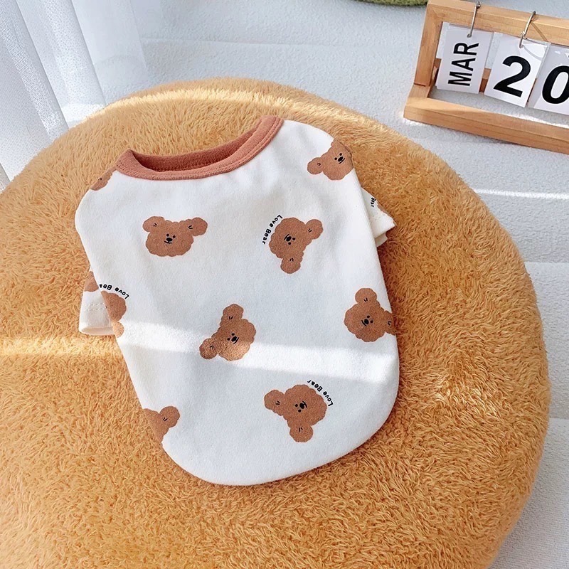 ♡【G32 預購 】滿版小熊love bear多色兩腳寵物衣服-細節圖6