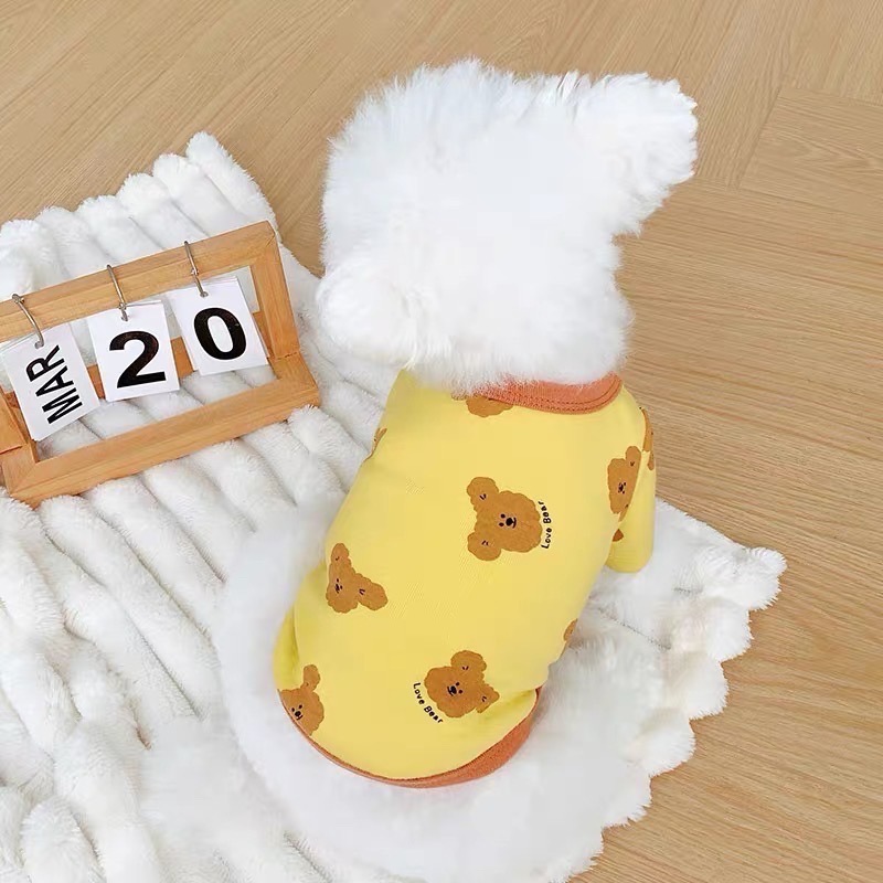 ♡【G32 預購 】滿版小熊love bear多色兩腳寵物衣服-細節圖7
