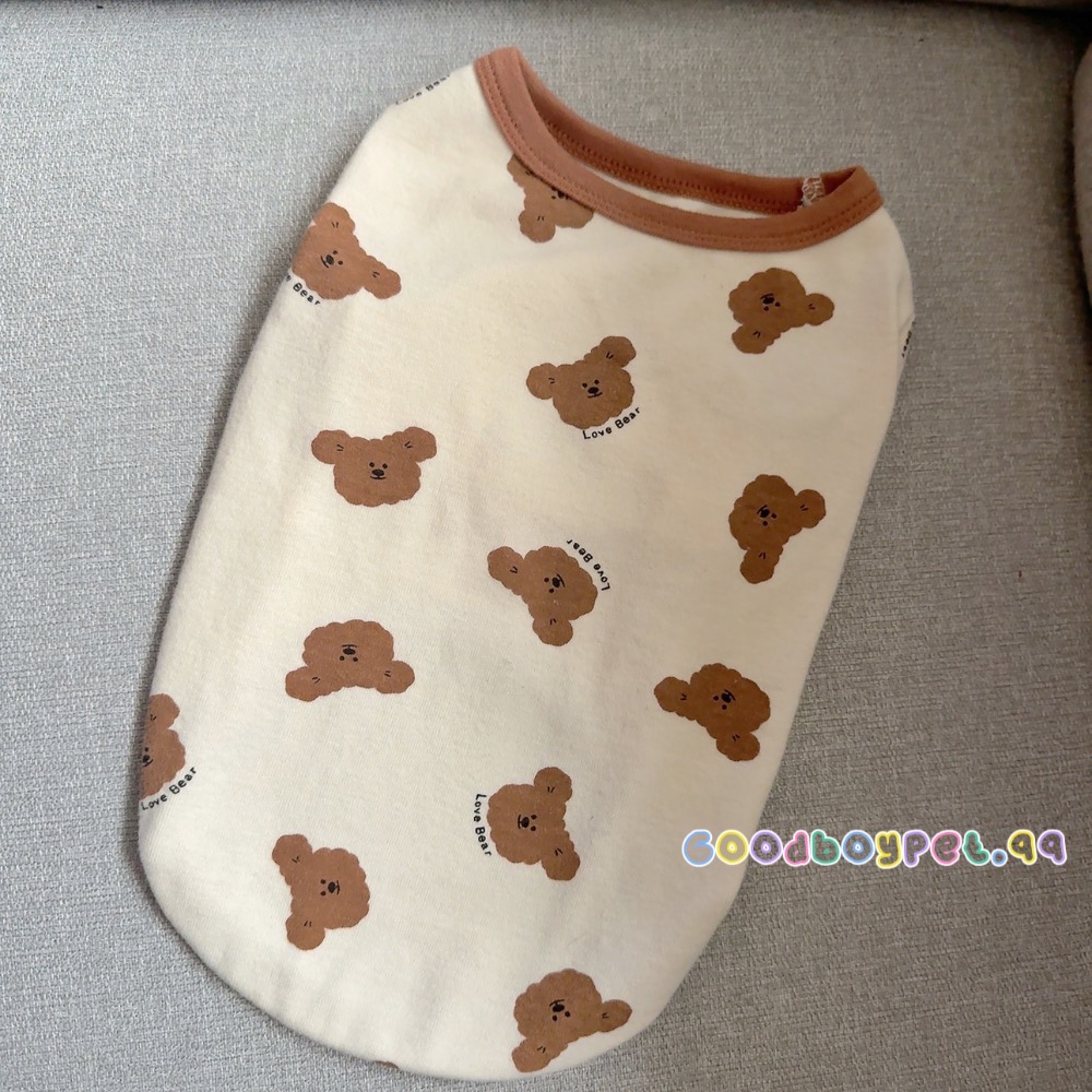 ♡【G32 預購 】滿版小熊love bear多色兩腳寵物衣服-細節圖8